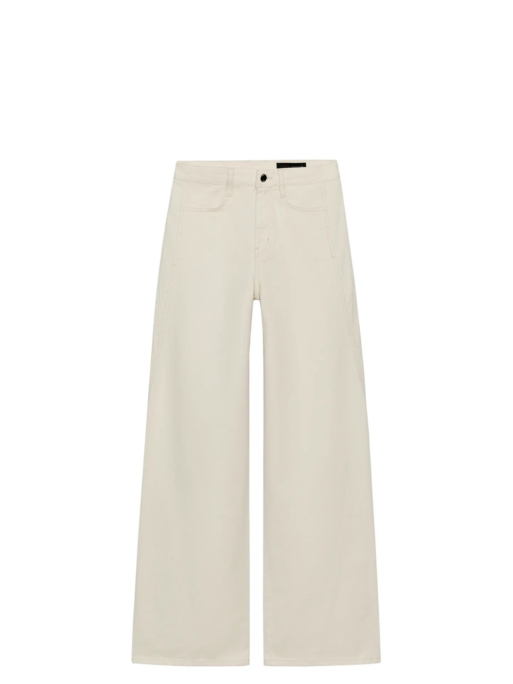Zara Women's High-Rise Wide-Leg Jeans in Cream